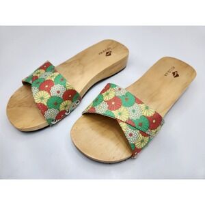 Wood Flower Japanese Moogiwa Sandals Size 6 Summer Spring Beach